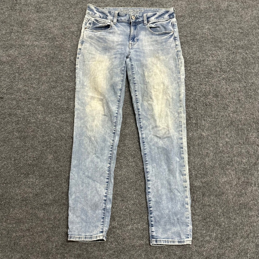 American Eagle Jeans Womens Size 4 Short Light Wash Skinny Stretch Denim Casual